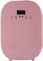 UNYQBFKM 8L Mini Fridge for Bedroom, Car, Office Desk & College Dorm Room Portable Cooler Warmer with 12V DC & 220V AC Beauty Makeup Small Refrigerator for Food, Drinks, Skincare,Pink