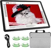 TSOCOS A3 Tracing Light Box with Carry Bag, 6000Lux High-Brightness Diamond Art Light Board with Side Buttons & 6 Levels of Brightness, 3 Colors Light pad Lightbox for Drawing, Diamond Painting