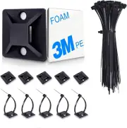 100 Pack Zip Tie Adhesive Mounts Self Adhesive Cable Tie Base Holders with Multi