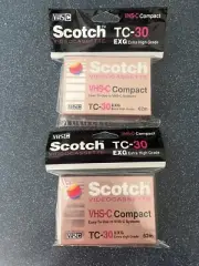 Vintage Scotch VHS-C Compact Camcorder Videocassete TC-30 VHS-C EXG Tapes 2 Pack