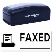 Large Pre-Inked Faxed with Machine Stamp Size 7/8" Tall x 2-1/4" Wide