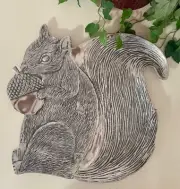 PIER 1 Beautiful Large Silver Squirrel Serving and/or Display Platter /Tray 14"