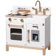 ROBOTIME Play Kitchen for Toddlers, Wooden Kids Play Kitchen Playset with Rea...