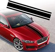 TOMALL 49"x 8.7" Car Hood Stripe Sticker Auto Racing Body Side Stripe Decal Skirt Roof Hood Bumper Stripe Decal Vinyl Modified Stripe Decal Decoration for Car (Black)