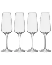 Orrefors Set of 4 Pulse Champagne Flutes