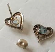 NEW STIRLING SILVER 925"HEART" Delicate Earrings studs JEWELLERY+ BOX /gift xmas