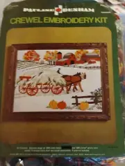 PAULINE DENHAM Crewel Embroidery Kit 6056 HAY WAGON 12x9 Vintage 1974 NEW
