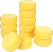 12Pcs Yellow Round Foam Sponges for Painting Crafts Pottery and Face Painting - Absorbent Artist Sponges for Easy Cleanup
