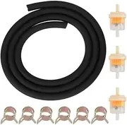 LUCKGRASP Gas Fuel Filter Hose Tube Line for GY6 50cc 90cc 150cc 139QMB 157QMJ Tao Tao Apollo Coolster Pit Dirt Bike Go Kart ATV Scooter Moped (Black)