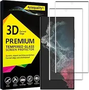[4youquality] Tempered Glass Screen Protector for Samsung Galaxy S22 Ultra, 2-Pack, [LifetimeSupport][Impact-Resistant][Anti-Shatter][Anti-Scratch]