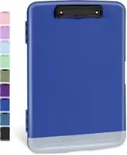Sooez Clipboard with Storage, High Capacity Nursing Dark Blue With Black Clip