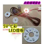 自動變色5V RGB LED燈板 彩光燈珠【沛紜小鋪】七彩燈珠 USB燈板 公仔模型燈 展示櫃燈 水晶燈 小夜燈板