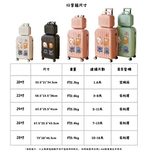 可愛卡通行李箱 貓咪行李箱 多功能行李箱 杯架 USB 登機箱 20吋 22/24/26/29吋行李箱 子母箱 旅行箱