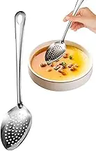 Frfik Slotted Serving Spoon - 15IN Slotted Serving Spoons Stainless Steel - Nonstick Utensil Skimmer Spatula Tools for Straining Mixing Frying Baking Kitchen