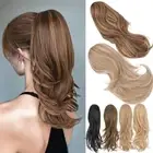 22" Drawstring Ponytail Clip In Hair Extensions Straight Ponytail Real As Human