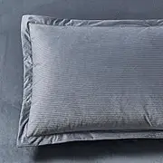CleverPolly Set of 2 Super Soft Corduroy Velvet Standard Pillowcase - Steel