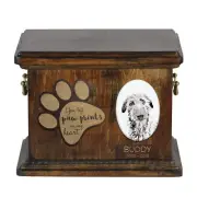 Scottish Deerhound urn with a ceramic plate Art-Dog