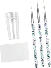 GANAZONO 1set Nail Art Pen Manicure Tool Kit Drawing Pens Transparent Stamp Scraper for Professional Nail Painting
