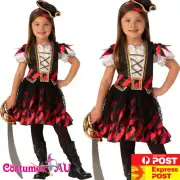 Girls Pirate Girl Costume Skull Crossbones Caribbean Child Book Week Fancy Dress
