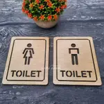 KAYU 廁所標誌寫廁所標誌天然木標牌
