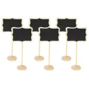 6Pcs Mini Chalkboard Signs with Easel Stand, Black (Irregular Shape, 6.6"x3.1")
