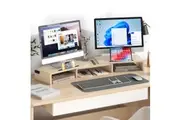 Advwin Dual Monitor Stand Riser Wood