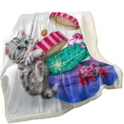 Funny Cute Christmas Gifts Thief Cookie Kitty Cat Throw Blanket