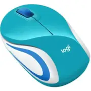 Logitech M187 Mini Wireless Mouse Bright Teal Compact for Laptops and PCs