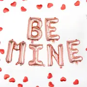 16-inch Rose Gold BE MINE Foil Balloon Banner
