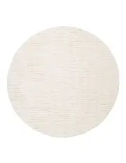 [LOOPSIE] Ribera Textured Round Rug in Ivory