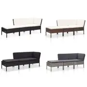 3 Piece Garden Lounge Set with Cushions Poly Rattan Deck Multi Colours vidaXL