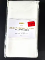 Pillowcases King Size Home by Target 250 TC Set of 2 White 100% Cotton