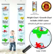 Growth Height Chart for Boys with Flying Aircraft, Planes, Jet Theme