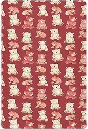 Unisex Fitted Baby Crib Sheets for Baby Boy or Girl Soft Nursery Bed Sheet for Standard Size Crib Mattress 52x28in Cute Bears