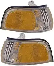 For 1992 1993 Honda Accord Front Parking/Side Marker Lights Driver and Passenger Side Pair For HO2550107, HO2551107 | 34350-SM4-A03, 34300-SM4-A03