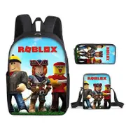 3d Roblox Backpack Three-piece Set School Bag