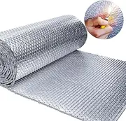 Double Reflective Insulation Foam 23.6inch×120Inch, 6MM Thick Reflective Window Insulation Radiant Barrier,B2 Fireproof Aluminum Foil Bubble Insulation Roll for Keep Heat, Thermal Insulation Shield
