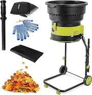 Garden Shredder,2500w Electric Leaf Mulcher, with Wheels and Storage Bag, 8000Rpm Chippers with 54Cm Funnel Diameter for Yard Cleanup, Composting 20M-Power-Cord Compost Shredder