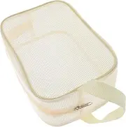 WRITWAA Mesh Pouch Mesh Cosmetics Bag Portable Makeup Pouch Travel Toiletry Bag Makeup Organizer Mesh Shower Bags with Zipper for Home Offices Travel