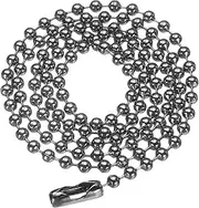 [uxcell] Iron Ball Chain 2.4mm 15.7" Length Round Bead Necklace Dog Tag Pull Chains with Connectors Clasps for Men Women Jewelry Making Bracelets Keychain, Gun Black
