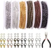 60ft Stainless Steel Cable Chain Link Roll Bulk Jewelry Supplies 2mm Mixed Set