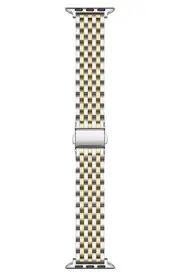 The Posh Tech Remy Stainless Steel Apple Watch® Watchband in Silver/Gold at Nordstrom One Size