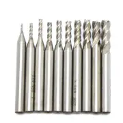 10Pcs HSS CNC 4 Flute End Milling Cutter Set 1.5/2/2.5/3/3.5/4/4.5/5/5.5/6mm