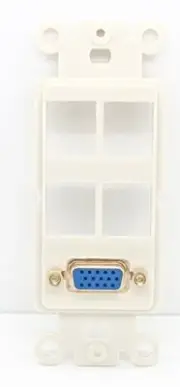 RiteAV Light Almond SVGA+4 Blank Port Modular Insert for Keystone Jacks