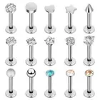 15PCS 16G Lip Labret Studs Earrings Tragus Cartilage Monroe Piercing Jewelry