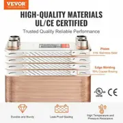 Heat Exchanger 5"x 12" 80 Plates Brazed Plate Heat Exchanger Copper/316L Stainless Steel Water To Water Heat Exchanger For Floor Heating Water Heating