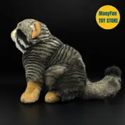 HaKeLai Pallass Cat High Fidelity Steppe Cat Cute Plushie Manul Plush Toys Lifelike Animals Simulation Stuffed Doll Kawai Toy Gifts Kid 01 sitting