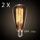2 X Edison Light Bulb Vintage Industrial Cafe Bar Filament Globe 40W E27 Screw