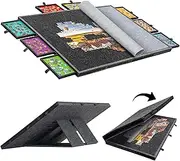 Becko US 2000 Pieces Foldable & Tilting Puzzle Board with 8 Colored Drawers & Protective Cover, Jigsaw Puzzle Table with Built-in Easel Stand, Foldaway Design for Space Saving, Lightweight & Portable