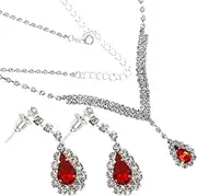 [VALICLUD] Luxury Diamond Necklace Earring Set Fashion Jewelry for Women Girls Elegant